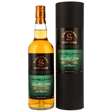 Craigellachie 2009-2026 / 16 Jahre 1st fill Bourbon Barrels / Signatory un-chill / 46