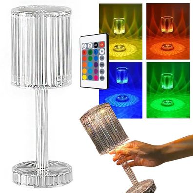 Nachttischlampe mit Kristallelementen, LED RGB, US