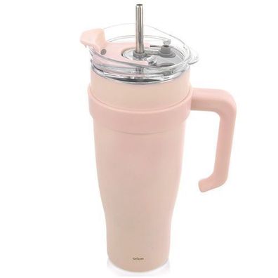 Thermobecher, Edelstahl, rosa, mit Henkel, TERMO, 1,2 l