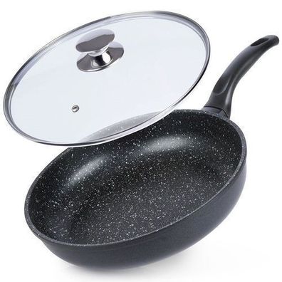 Granit-Bratpfanne mit Glasdeckel GRANDE 28 cm