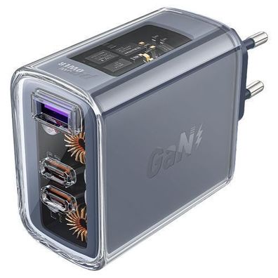 Acefast GaN Ladegeraet 65W, 3 Anschluesse (1x USB, 2x USB C), gruen (A45)
