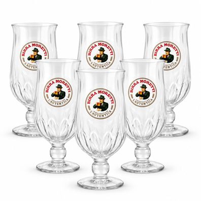 Birra Moretti Biergläser 0,25 l - 6er Set mit Markenlogo
