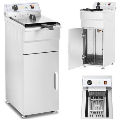 Freistehende elektrische Fritteuse auf einem Unterschrank 400 V 10 l