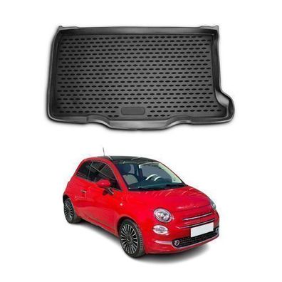 Kofferraummatte Kofferraumwanne für Fiat 500-500C 2007-2025 Gummi TPE Schwarz