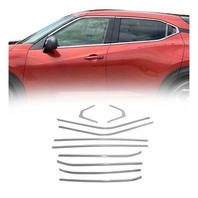 Fensterleisten Zierleisten für Nissan Juke 2021-2025 Gebürstet Edelstahl 10tlg
