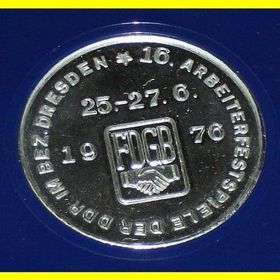 16. Arbeiterfestspiele der DDR im Bezirk Dresden - Medaille 1976 in Schatulle