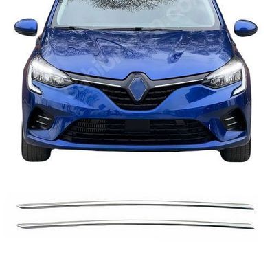Kühlergrill Leisten Grillleisten für Renault Clio 2019-2025 Edelstahl Silber 2x