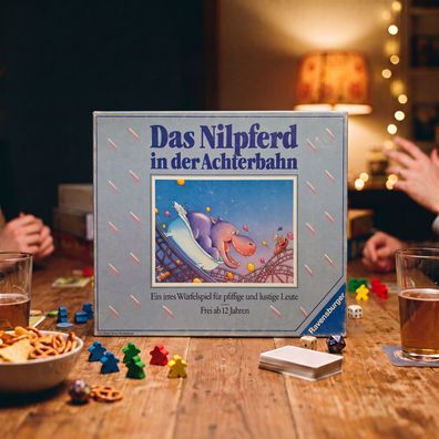 Das Nilpferd in der Achterbahn Ravensburger 1988 Partyspiel West Germany