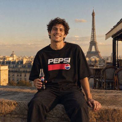 Pepsi T-Shirt Herren 4XL Schwarz Retro Logo 75 Jahre Jubiläum Spreadshirt Neu