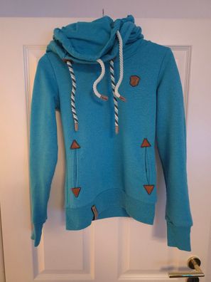 Naketano Hoodie S Hellblau Damen Kapuzenpullover Doppelkragen