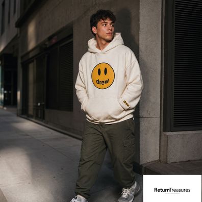 Drew House Hoodie Creme Beige Gr. S Smiley Justin Bieber Kapuzenpullover