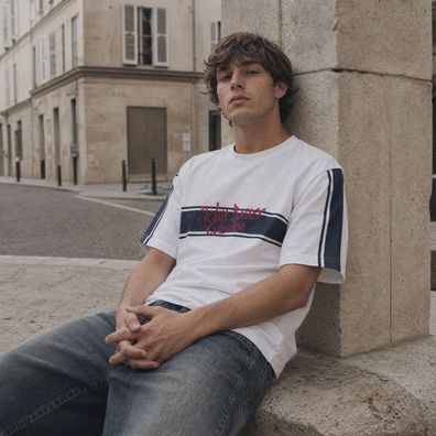 John Bauer Collection Herren T-Shirt Weiß Navy Colorblock Vintage 90s Gr. 46/48