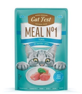 Cat Fest Katzenfutter-Beutel Meal No. 1 Thunfisch in Gelee 50 g
