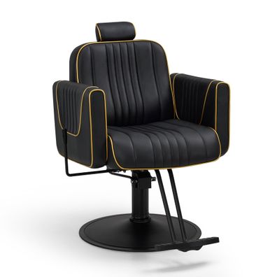 Barberpub Friseurstuhl mit Hydraulikpumpe Friseursessel 2615 (Schwarz)