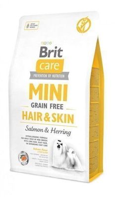 Brit Care Mini Hair & Skin Grain-Free Trockenfutter Lachs & Hering Hunde 2kg