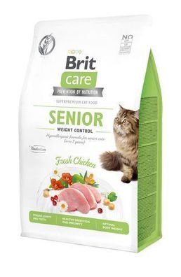 Brit Care Senior & Sterilized Grain-Free Trockenfutter Huhn für Katzen 2kg