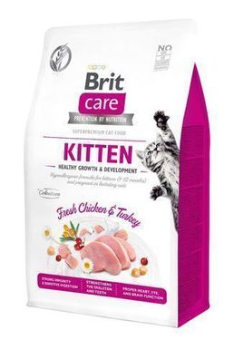 Brit Care Kitten Healthy Growth Grain-Free Trockenfutter Pute Huhn Katzen 0,4kg