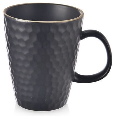 Schwarzer Keramikbecher „TEEZEIT“, 420 ml