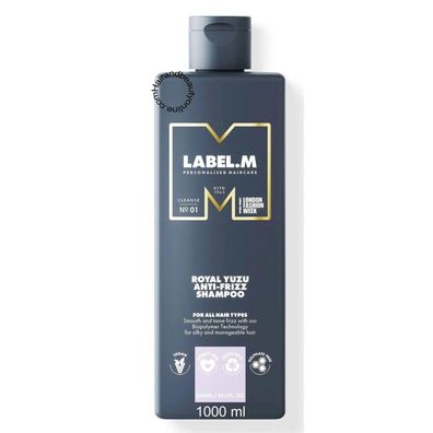 Label M Royal Yuzu Shampoo gegen Frizz, 1000 ml