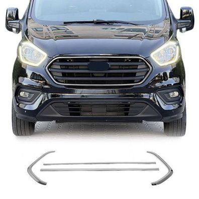 Kühlergrill Leisten Grillleisten für Ford Transit Custom 2018-2023 Chrom 4x