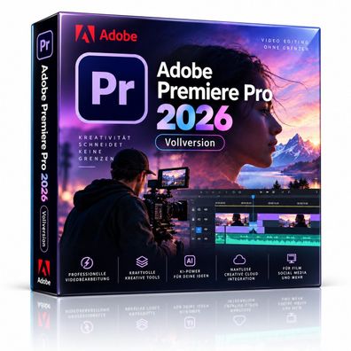 Adobe Premiere Pro 2026 - Vollversion | Deutsch | Windows