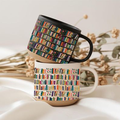 Vintage Bookshelf Library Tasse Bücherregal Weihnachtsgeschenk für Buchliebhaber