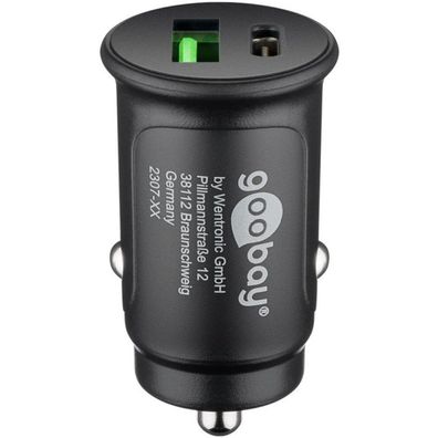 Dual-USB Auto Schnellladegerät USB-C PD (Power Delivery) (schwarz)