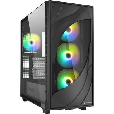 Sharkoon Sharkoon Gehäuse Rebel C80G RGB ATX 1xGlas schwa