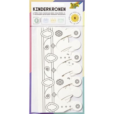 FOLIA Bastelset Krone, 6 Stück, weiß FOLIA 23309