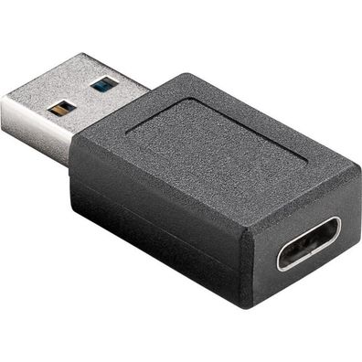 USB 3.2 Gen 1 Adapter, USB-A Stecker > USB-C Buchse (schwarz)