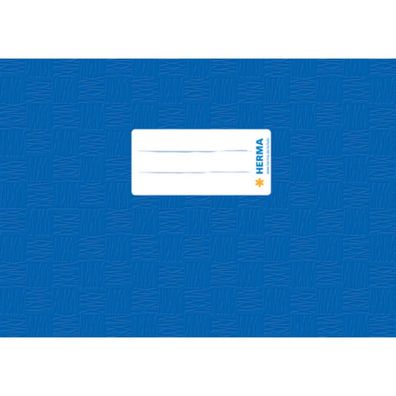 HERMA Heftumschlag mit Baststruktur blau Kunststoff DIN A5 quer