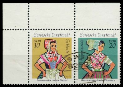DDR Zusammendruck Nr W8 gestempelt WAAGR PAAR ECKE-OLI X986036