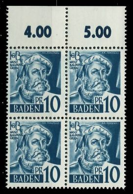 FZ BADEN 1. Ausgabe Spezialisiert Nr 3yvI postfrisch VI X8241F6