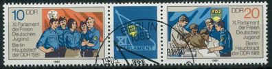 DDR Zusammendruck Nr WZd494 gestempelt 3ER STR X1589FE
