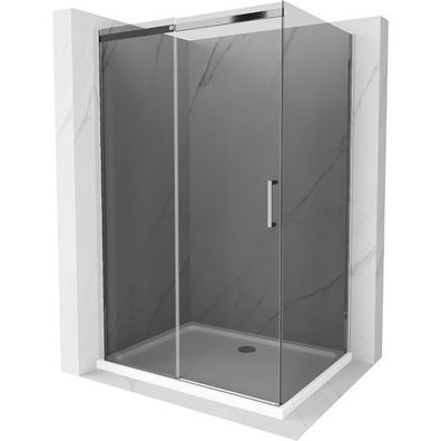Mexen Omega Duschabtrennung 100x80 cm Graphit Chrom + Duschwanne Weiß