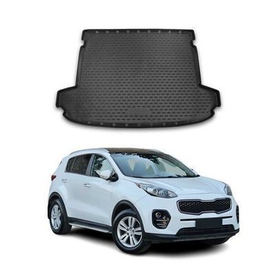 Kofferraummatte Kofferraumwanne für Kia Sportage 2016-2021 Gummi TPE Schwarz