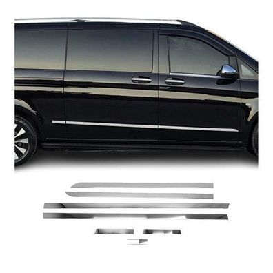 Seitentürleiste Türschutz für Mercedes Vito W447 Doppeltür L3 Langer Edelstahl