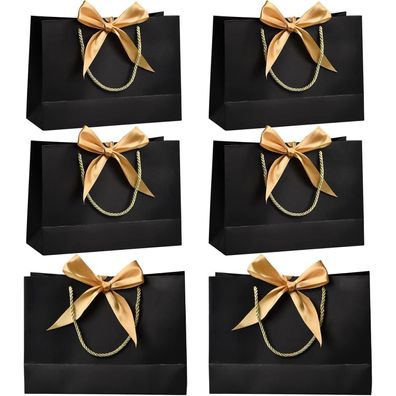 Naapesi Geschenktaschen 6 Stück Schwarz 28 * 20 * 10cm
