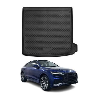 Kofferraummatte Kofferraumwanne für Audi Q8 4MN 2018-2025 Gummi TPE Schwarz