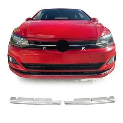 Kühlergrill Leisten Grillleisten für VW Polo 2017-2021 Edelstahl Silber 2tlg