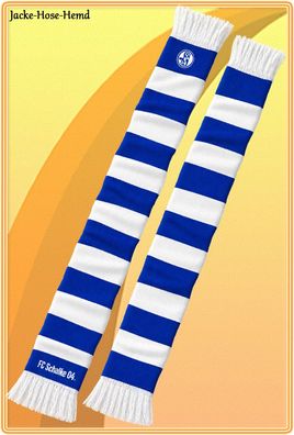 FC Schalke 04 Clubschal Glück Auf! Blau Weiß Logo Streifen Schal Gr. 150x17cm NEU