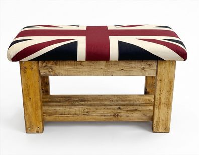 Union Jack Polsterbank British Style Vintage Textil Sitzbank Retro