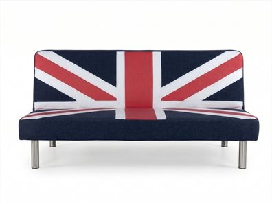 Union Jack Polstersofa 3-Sitzer British Style Retro Modern Dunkelblau