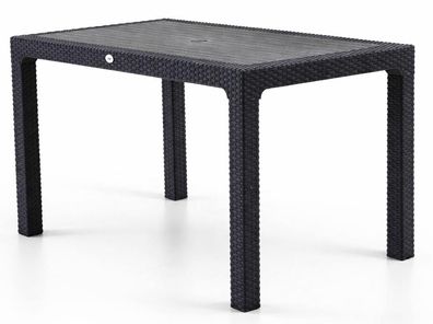Rattan Tisch Stilvoller Gartentisch Schwarz Braun Anthrazit Cappuccino