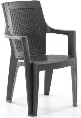 Kunststoff Stuhl Garten Armlehnen Schwarz Braun Anthrazit Cappuccino