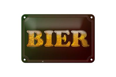 Blechschild Bier Alkohol, 3 vers. Größen, Spruch