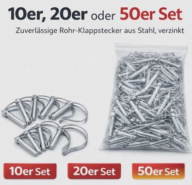Rohrklappstecker Stahl verzinkt Rohr Klappsplint Klappstecker Klappsplint ?NEU?