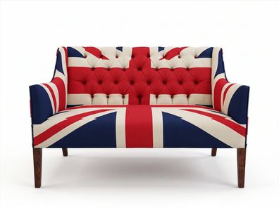Union Jack 2 Sitzer Sofa Chesterfield British Vintage Retro Rot Blau