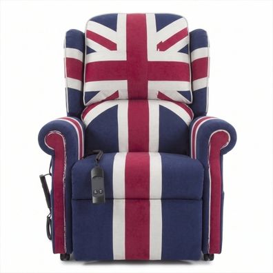 Union Jack Elektrischer Relaxsessel Fernsehsessel British Style Retro