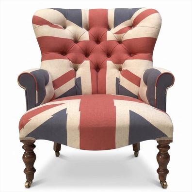 Union Jack Sessel British Vintage Retro Knopfheftung Rollen Design